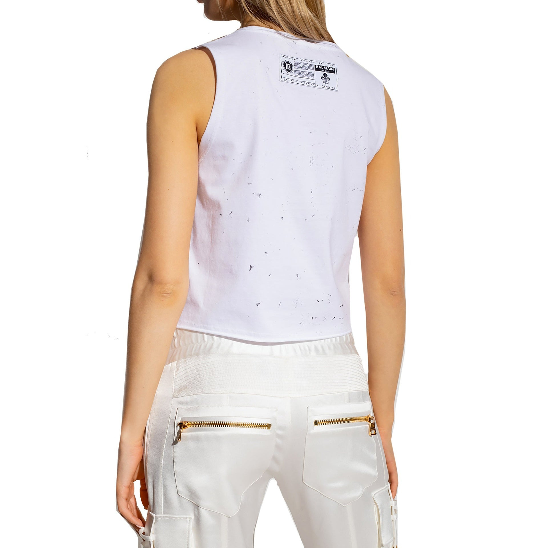 Balmain Printed Cotton Cropped T-Shirt Women - 3