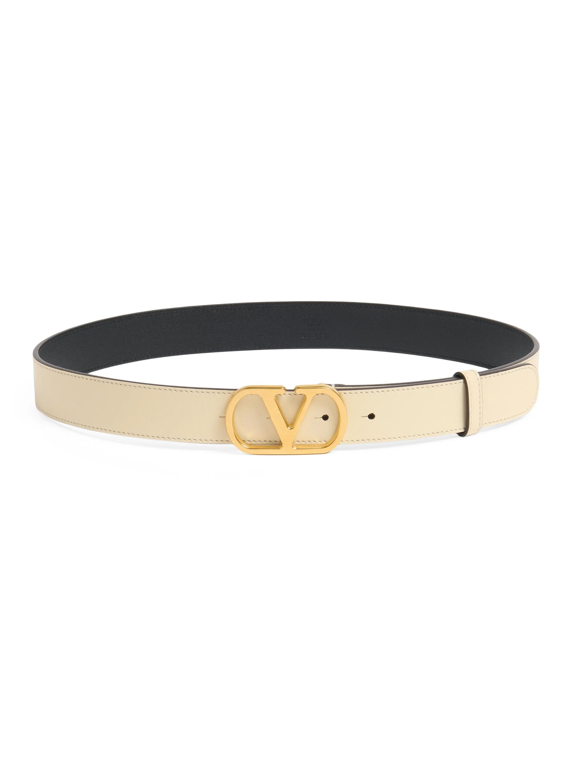 Women's VLogo Signature Belt in Shiny Calfskin 30MM - Butter - 1