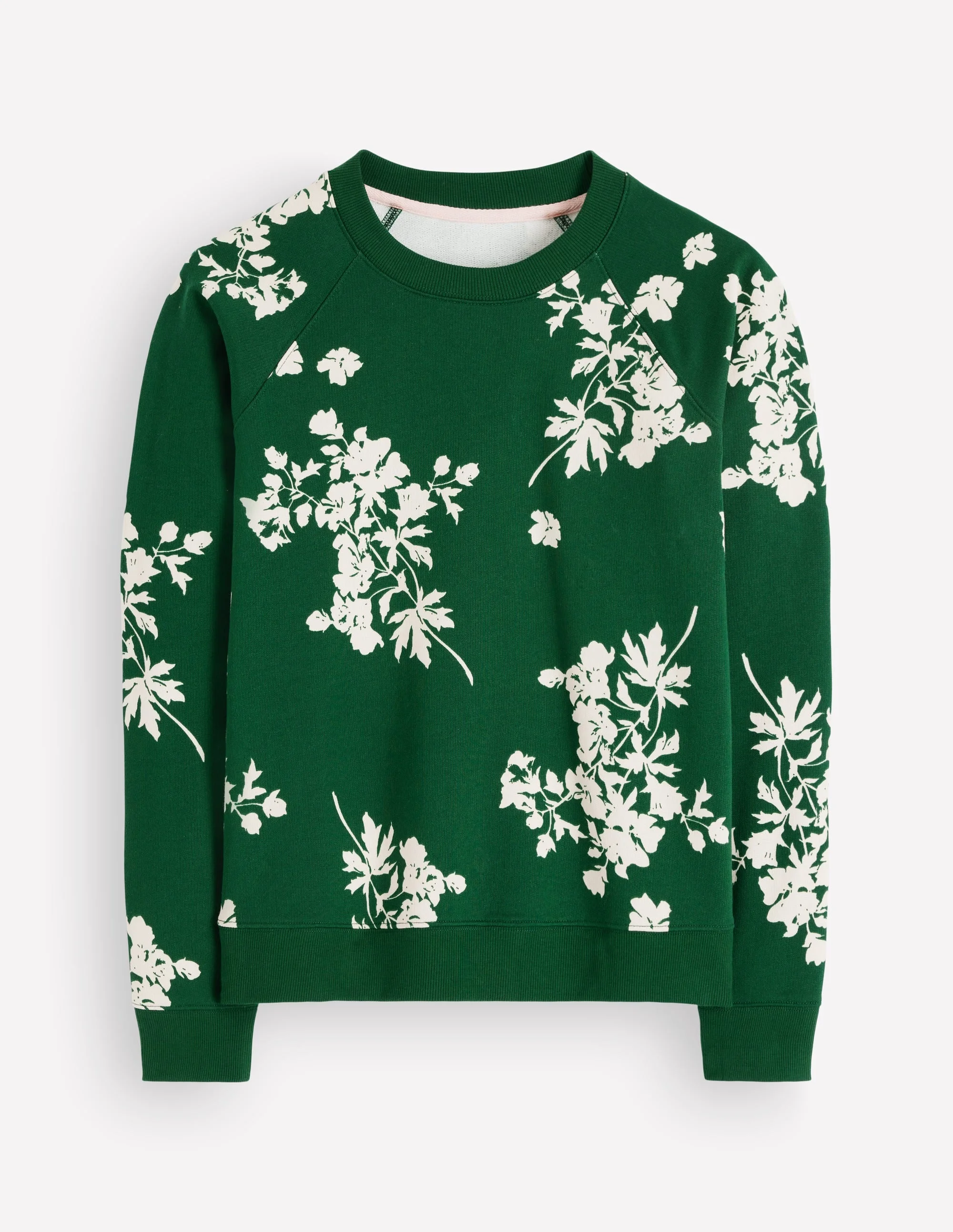 Rosa Printed Sweatshirt-Hunter Green, Flecked Bunch - 1