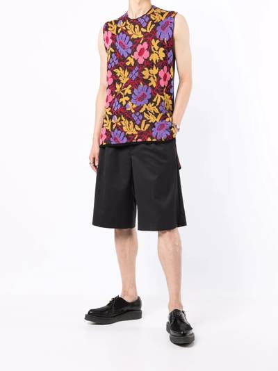 Comme des Garçons Homme Plus floral-intarsia sleeveless jumper outlook