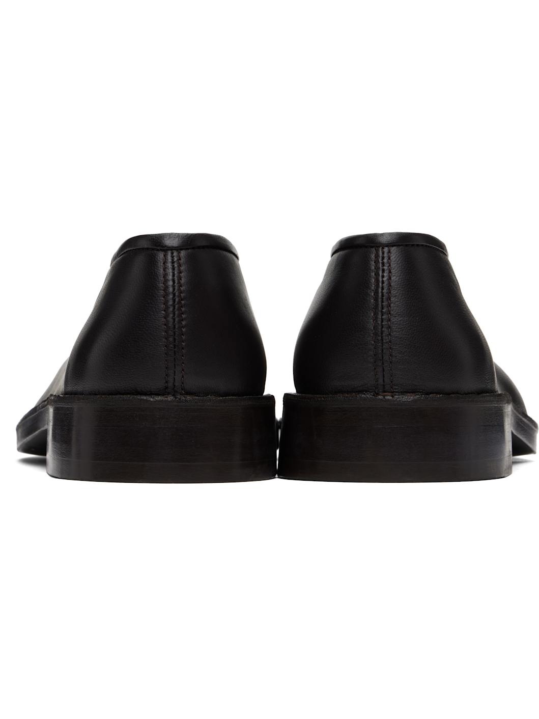 Brown Flat Piped Loafers - 2