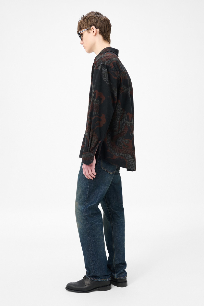 Above Shirt Brown Abstract Snake Print 5