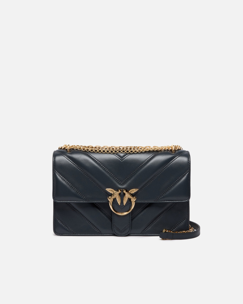 LOVE BAG ONE MEDIUM SHOULDER BAG IN CHEVRON LEATHER AND NAPPA WITH TRIPLE CHAIN 1