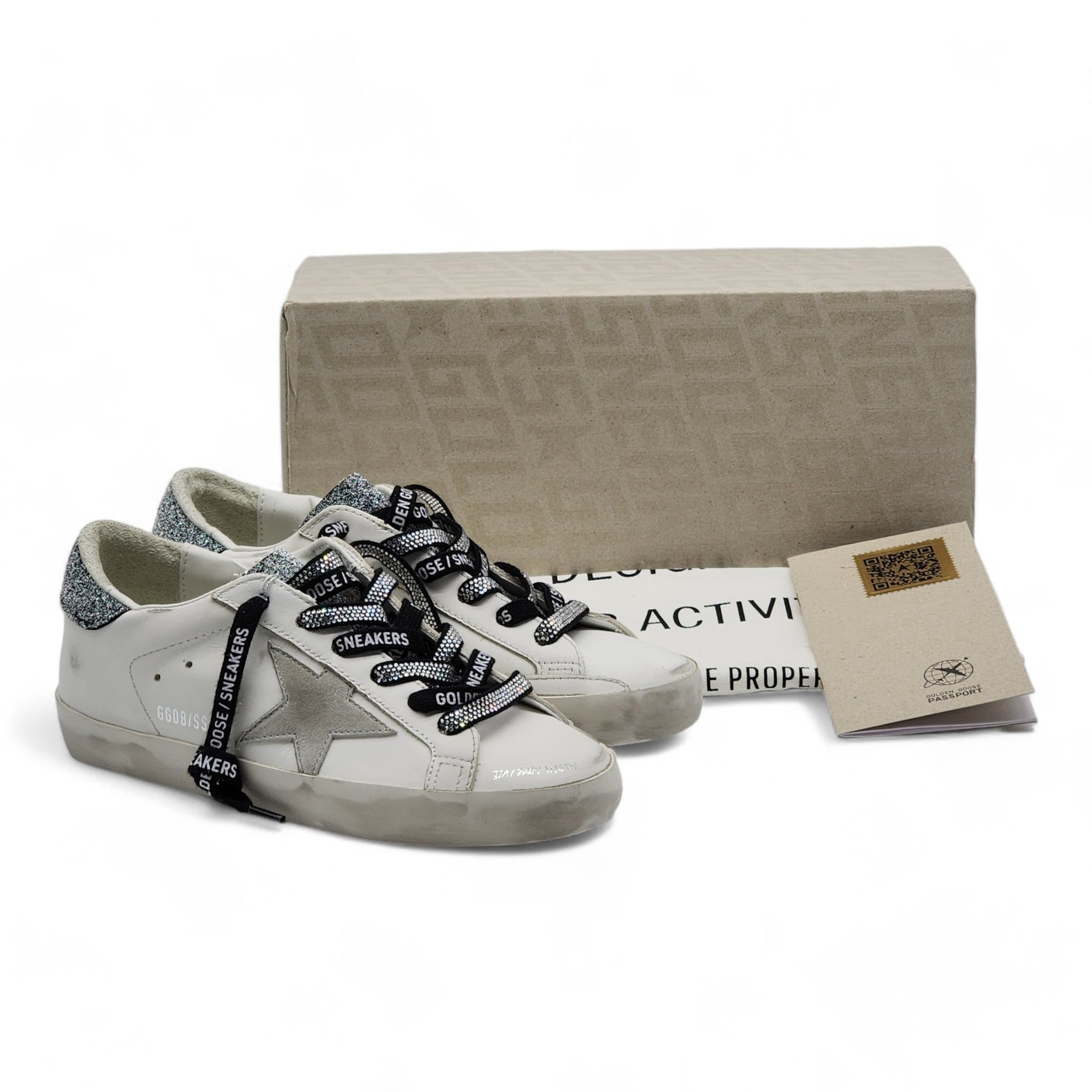 Golden Goose Super Star Classic Leather Sneakers with Swarovski Crystals - 2