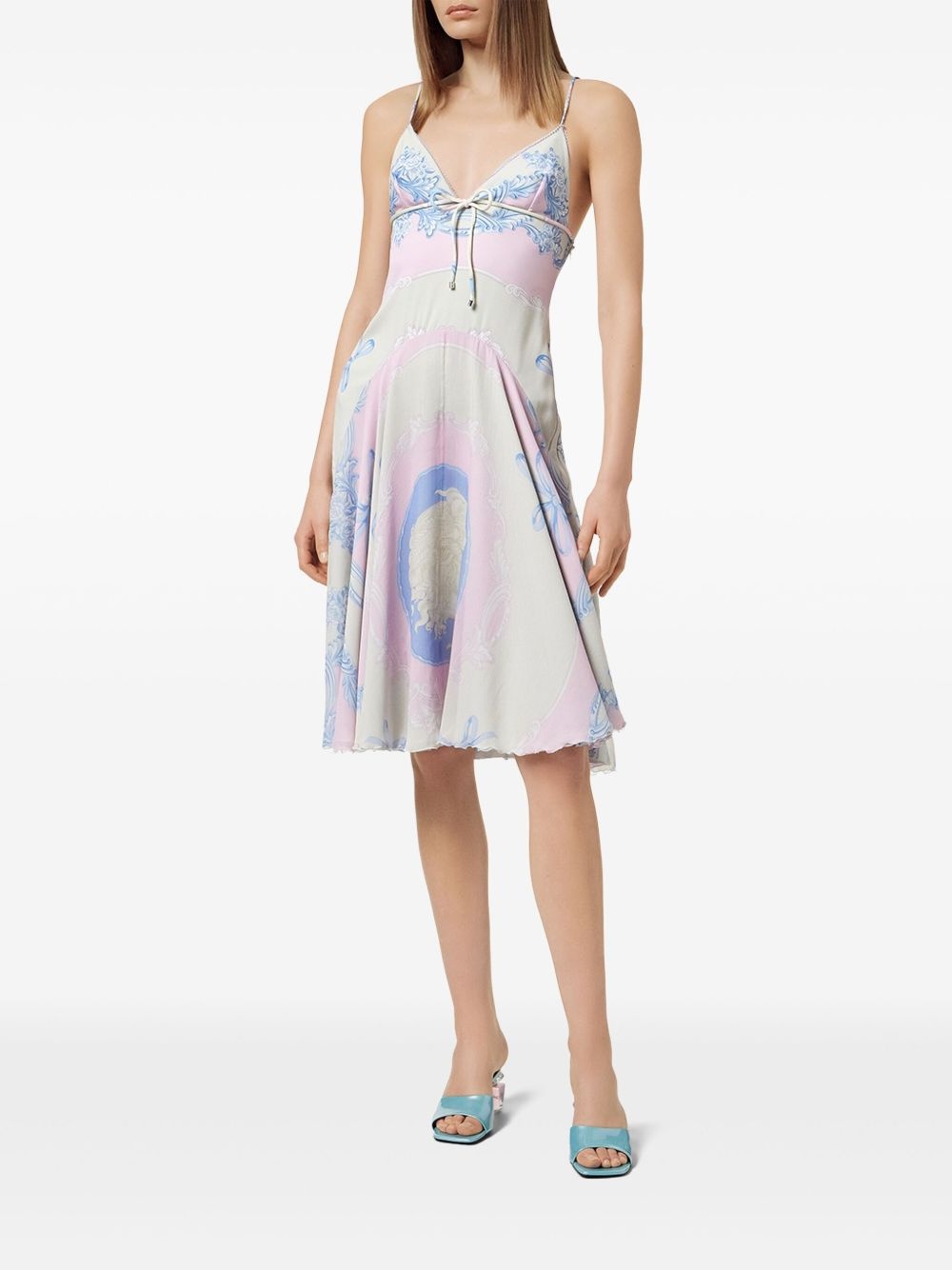Cameo silk midi dress - 3