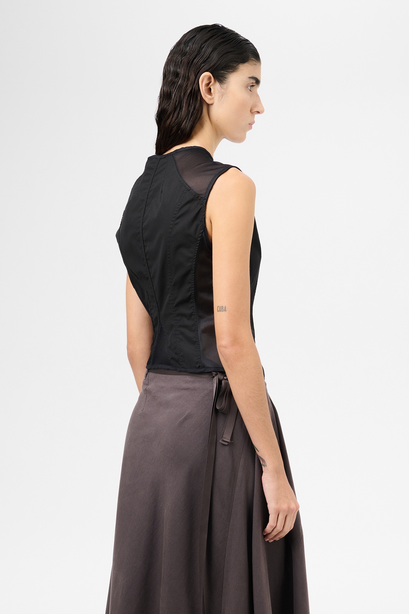 Corset Vest Black All Day Poplin - 5