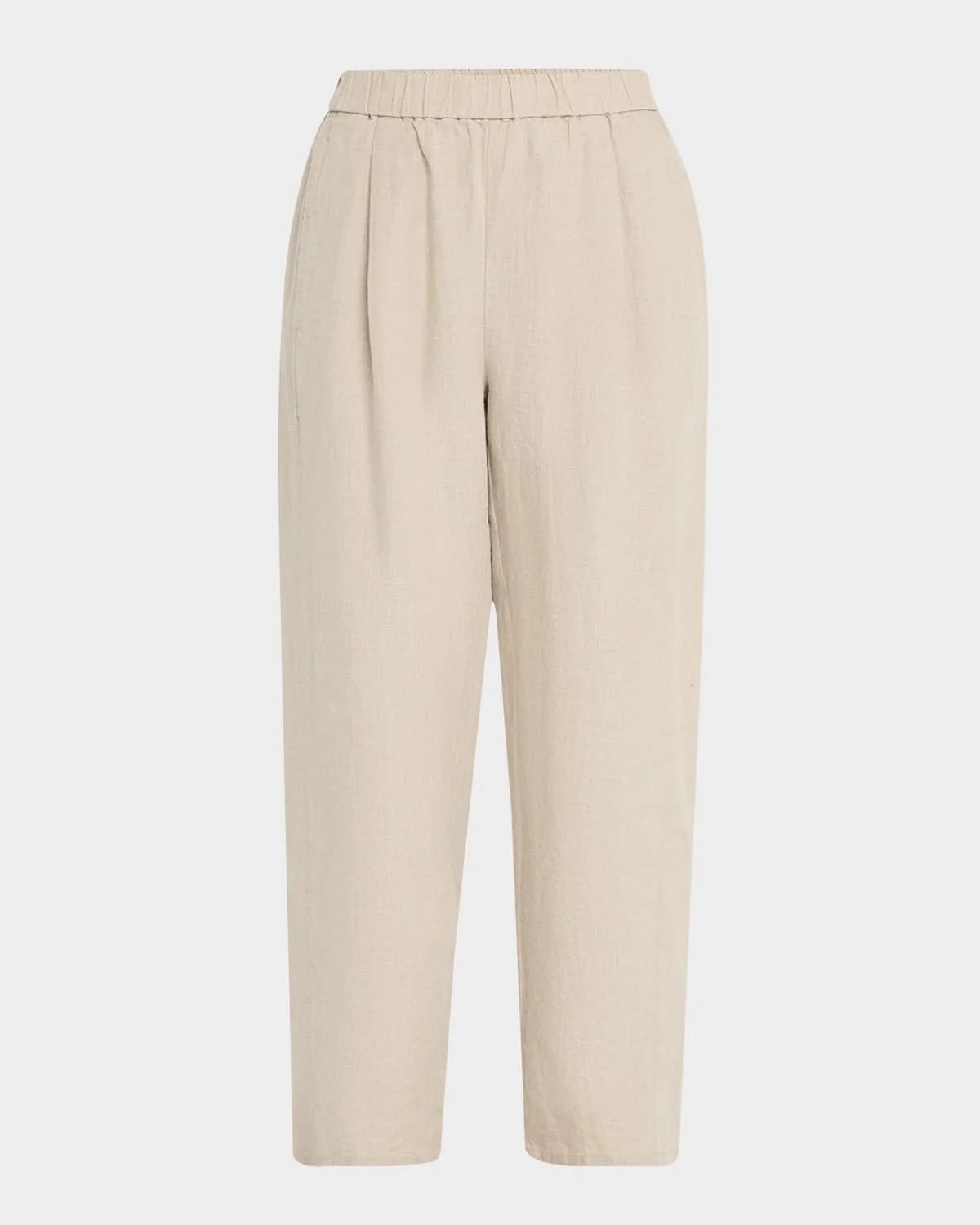 Cropped Organic Linen Lantern Pants - 1