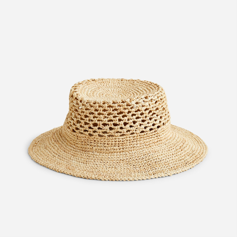 Open-weave packable straw hat 1