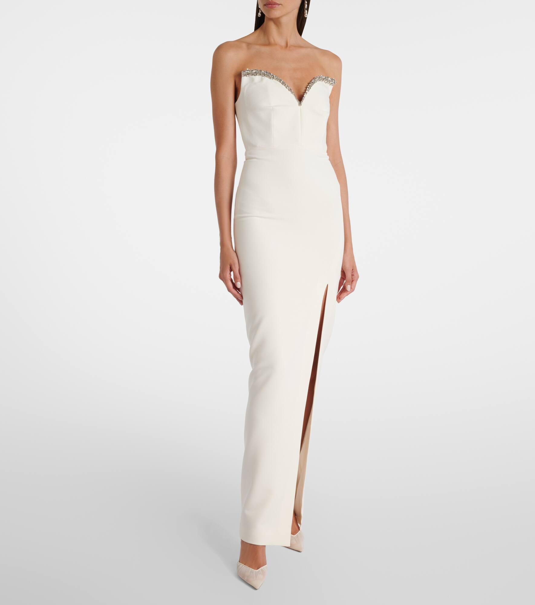Embellished strapless crêpe gown - 2