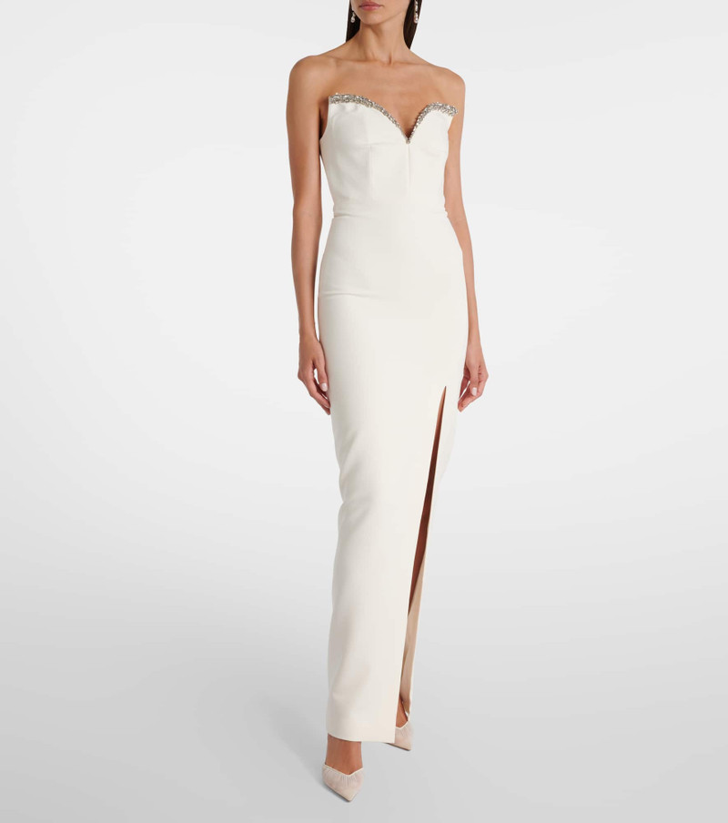 ROLAND MOURET Embellished strapless crêpe gown outlook