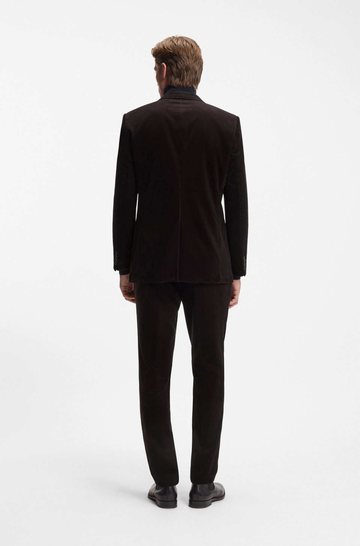 BECKHAM X BOSS PLEAT-FRONT TROUSERS IN STRIPED COTTON - 4
