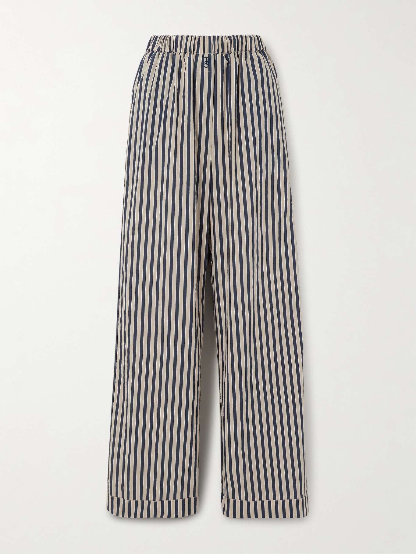 Mirca striped cotton-blend poplin wide-leg pants - 1