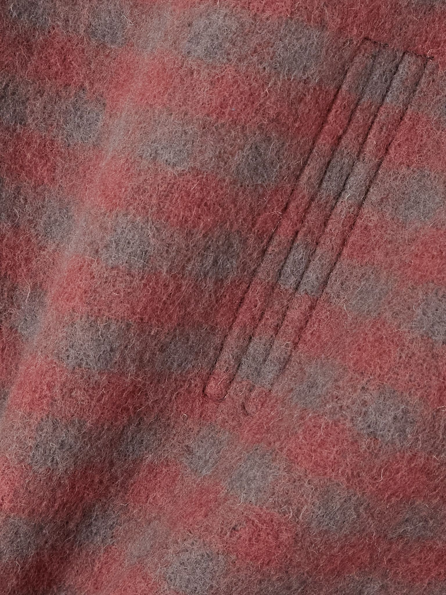 Checked wool-felt jacket Antique rose - 5