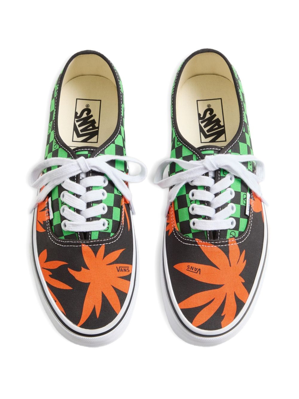 x Vans VLogo Checkerboard and Tropical Leaves-print low-top sneakers - 3