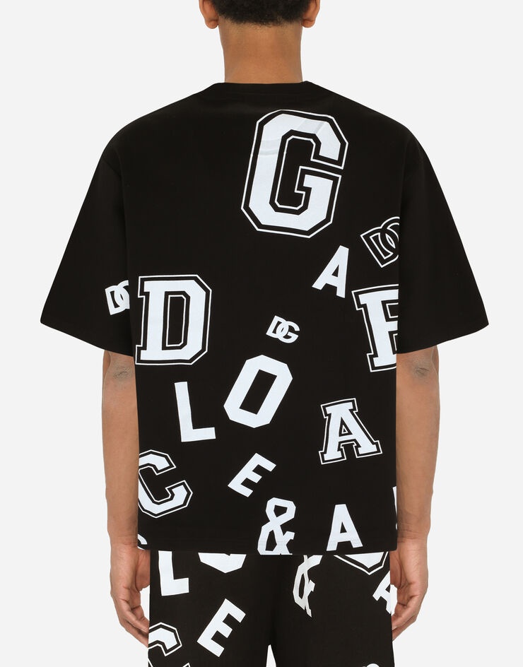 Cotton T-shirt with all-over DG logo print - 2