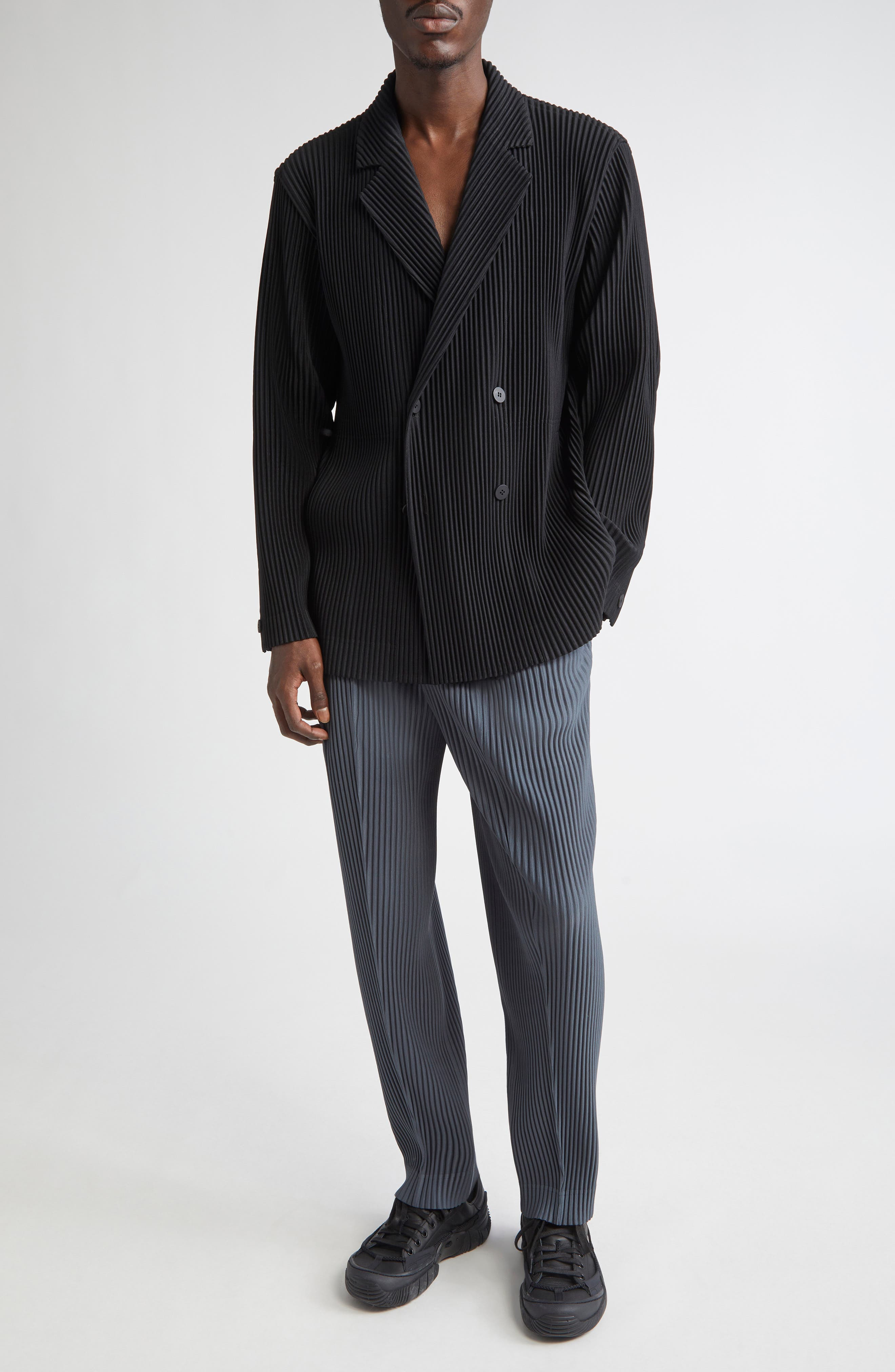 Homme Plissé Issey Miyake Tailored Pleats 1 Double Breasted Jacket in Black at Nordstrom - 2