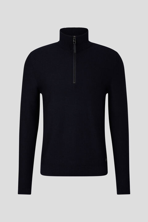 Lias half-zippered sweater in Navy blue - 1