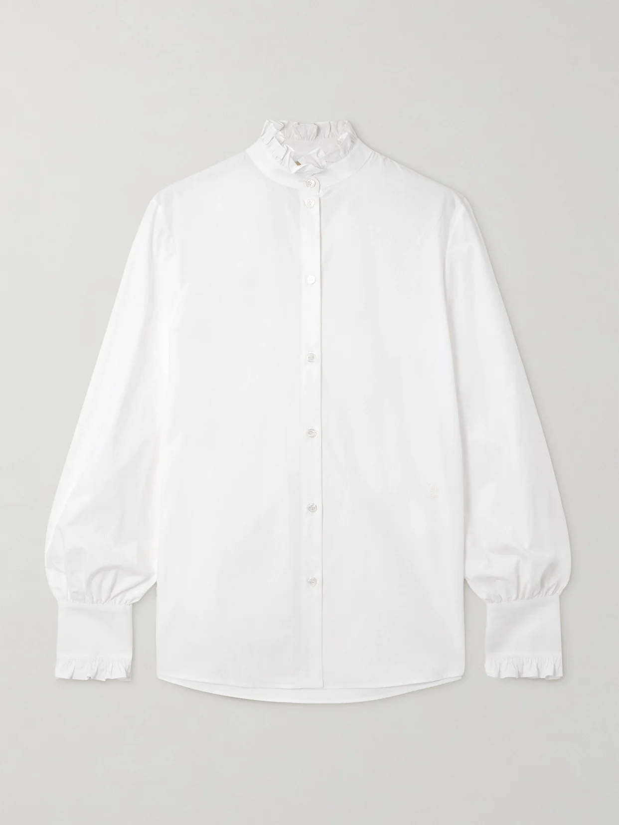 Ruffled Cotton-poplin Shirt - 1