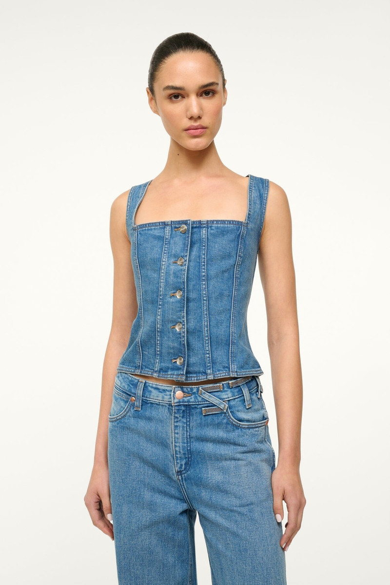 STAUD STAUD WRANGLER TRUCKER TOP INDIGO WASH outlook