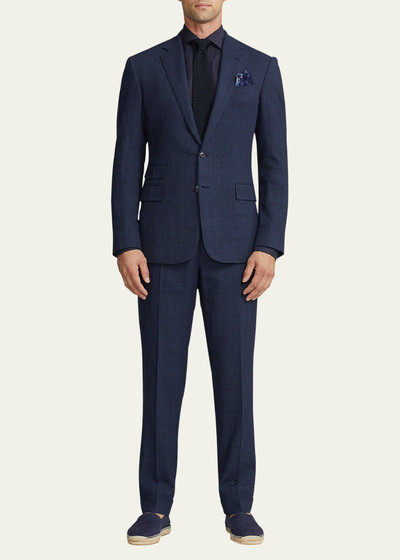 Ralph Lauren Men's Kent Hand-Tailored Plaid Seersucker Suit outlook