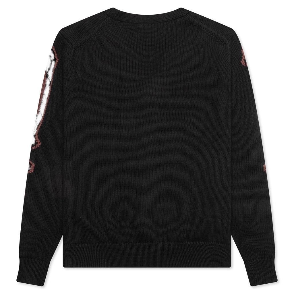 LEOPARD BONES CARDIGAN - BLACK - 2
