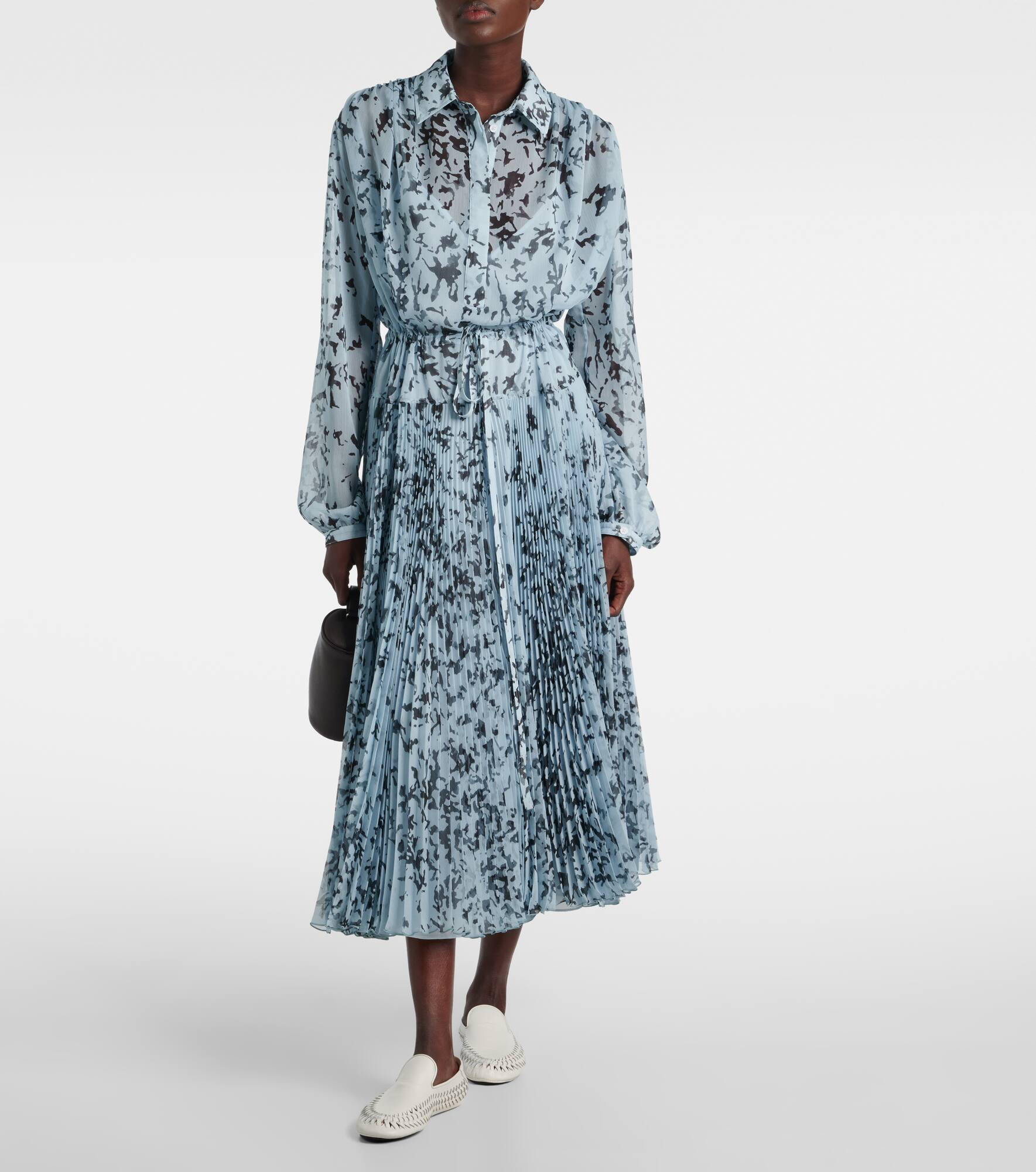 Jones printed chiffon shirt dress - 2