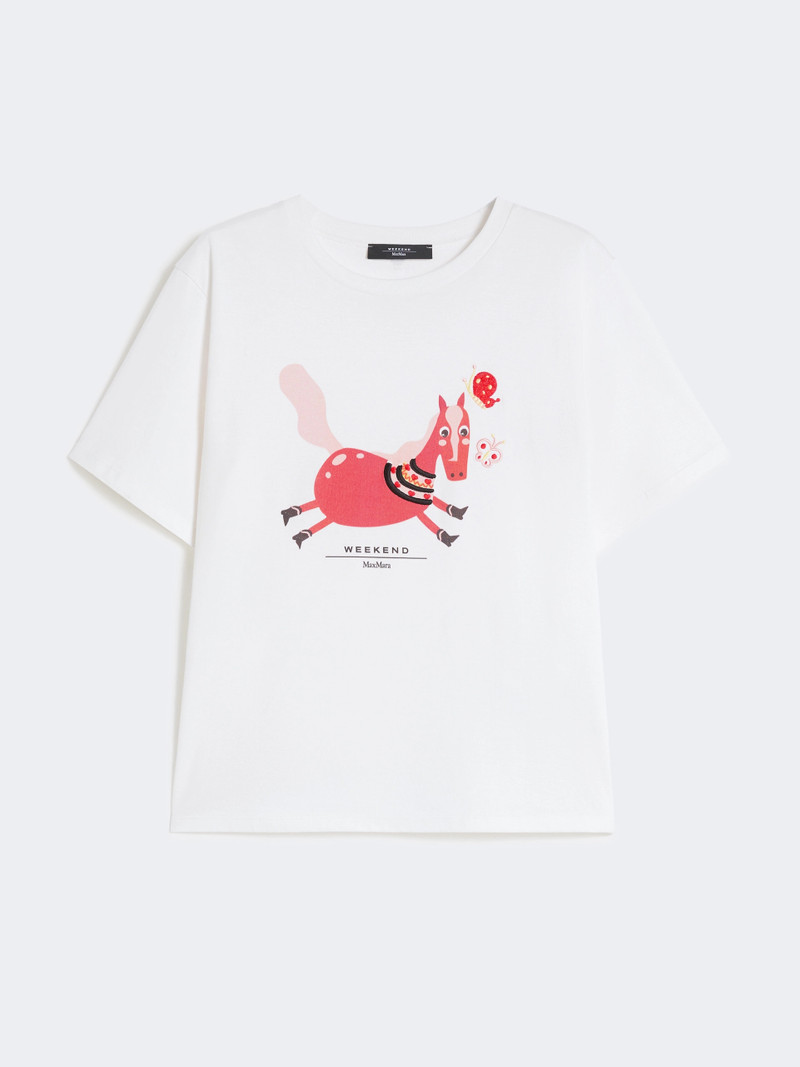 WEST Print and embroidery-adorned cotton T-shirt - WHITE 1