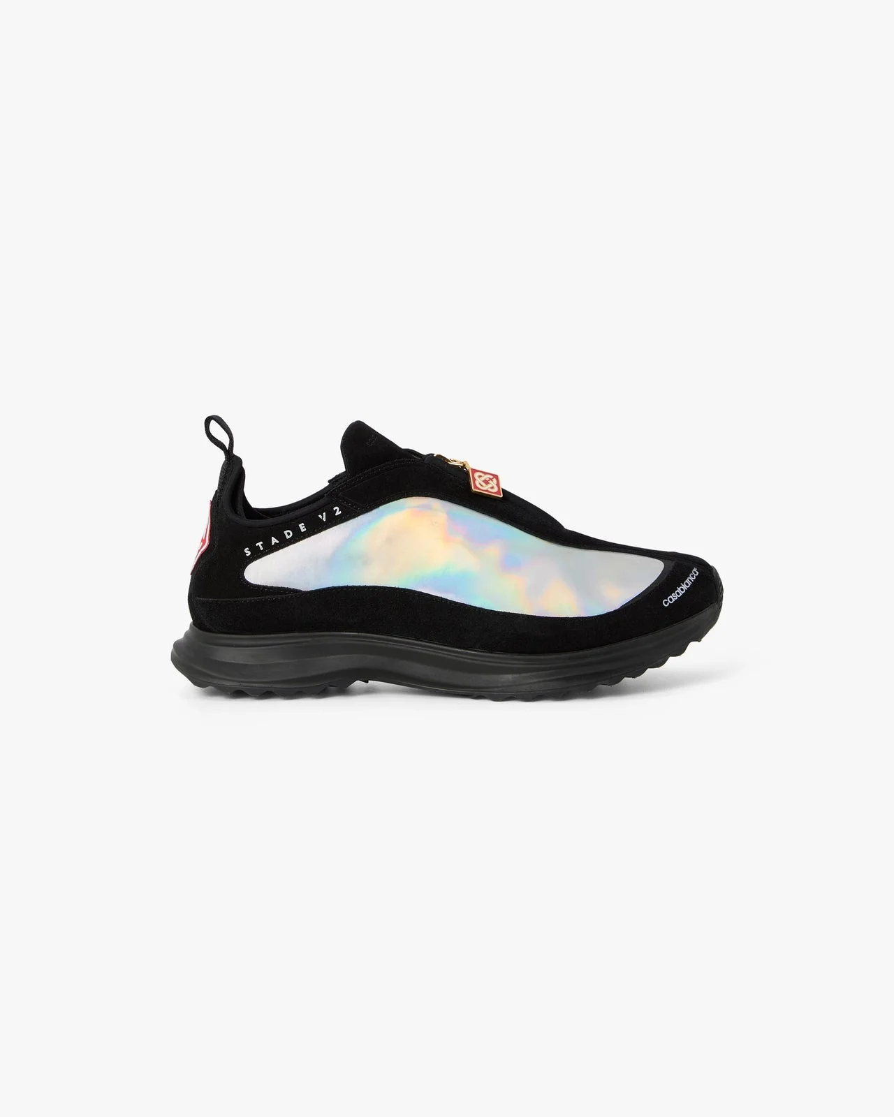 Men's Black & Silver Stade Zip Sneaker - 1
