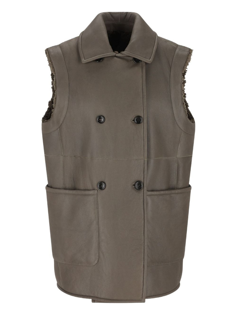 double-breasted shearling coat 1