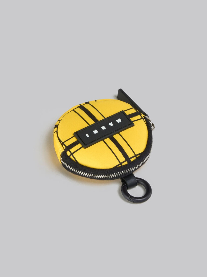 YELLOW CHECKED PUFF POUCH 4