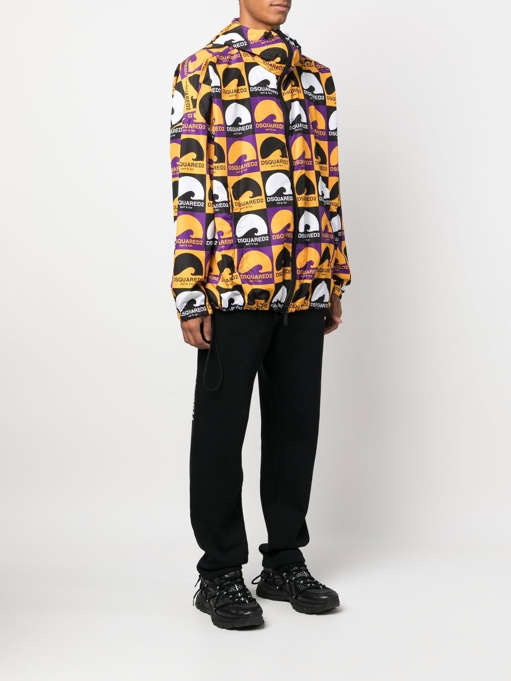 logo-print hooded jacket - 3