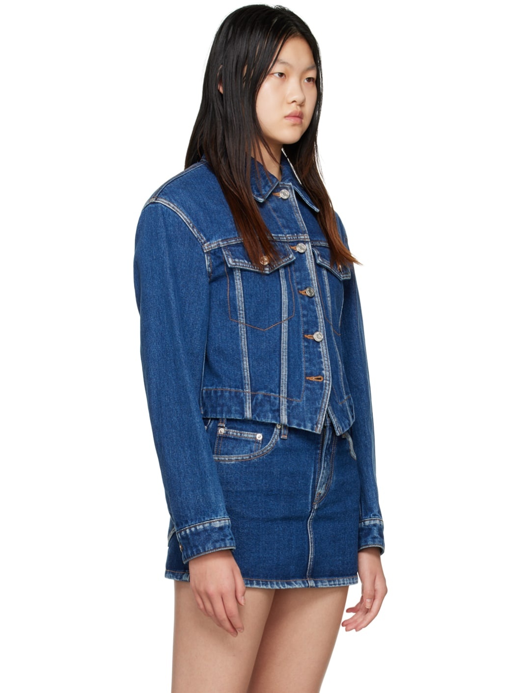 Blue V-Line Denim Jacket - 2