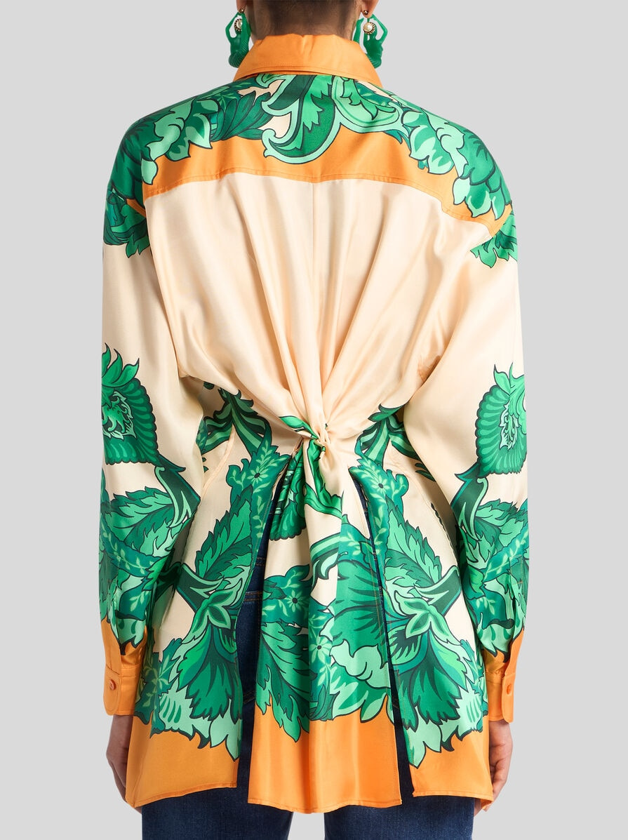 SHIRT WITH SCARF-STYLE FLORAL PRINT AND REAR KNOT - 4