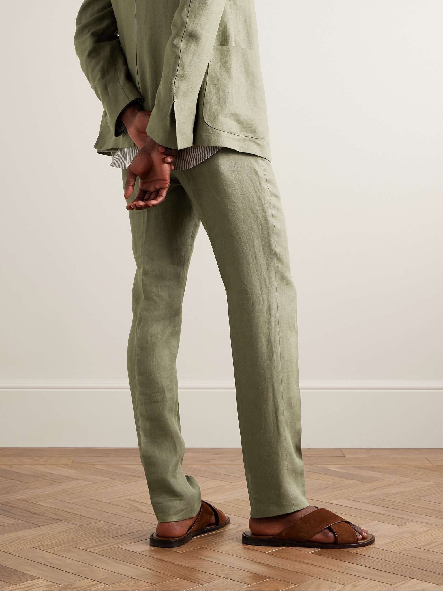 Slim-Fit Oasi Lino Twill Suit Trousers - 4