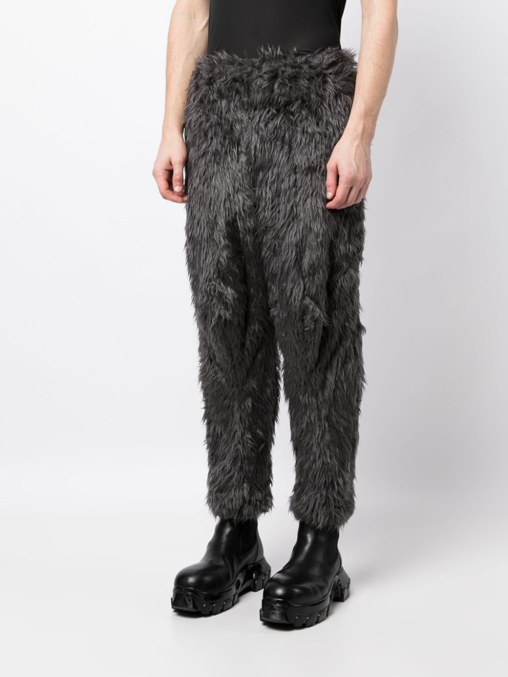 faux-fur slim-cut trousers - 3