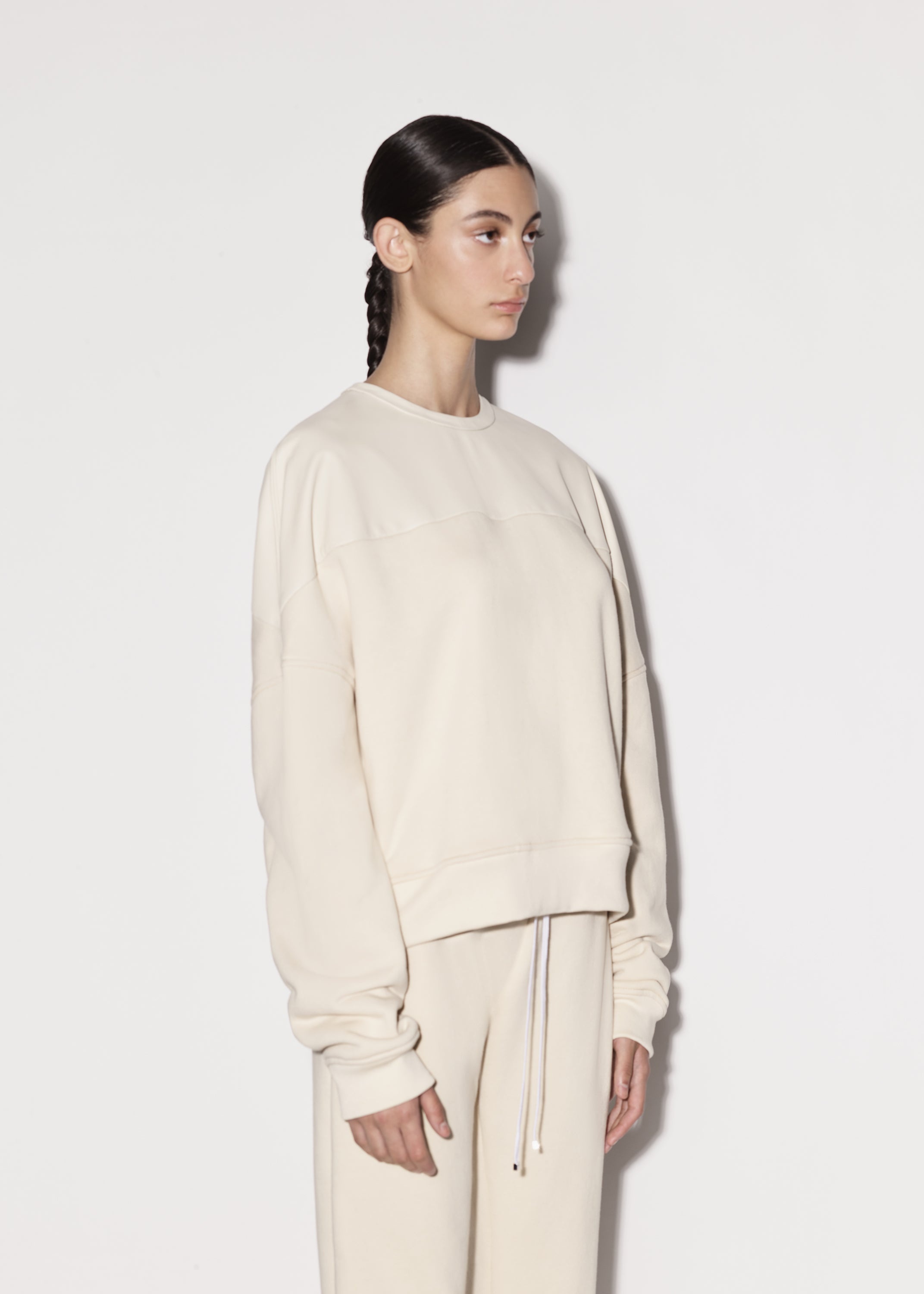 LEATHER HYBRID CREWNECK - 4
