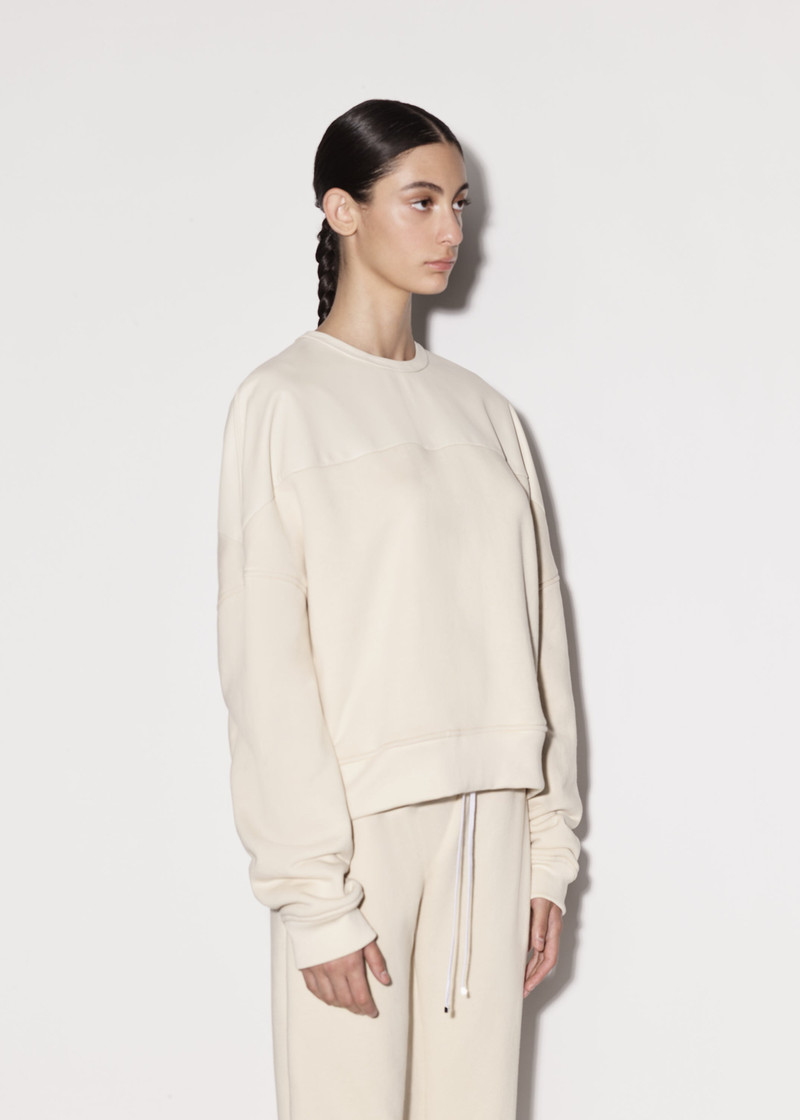 LEATHER HYBRID CREWNECK 4