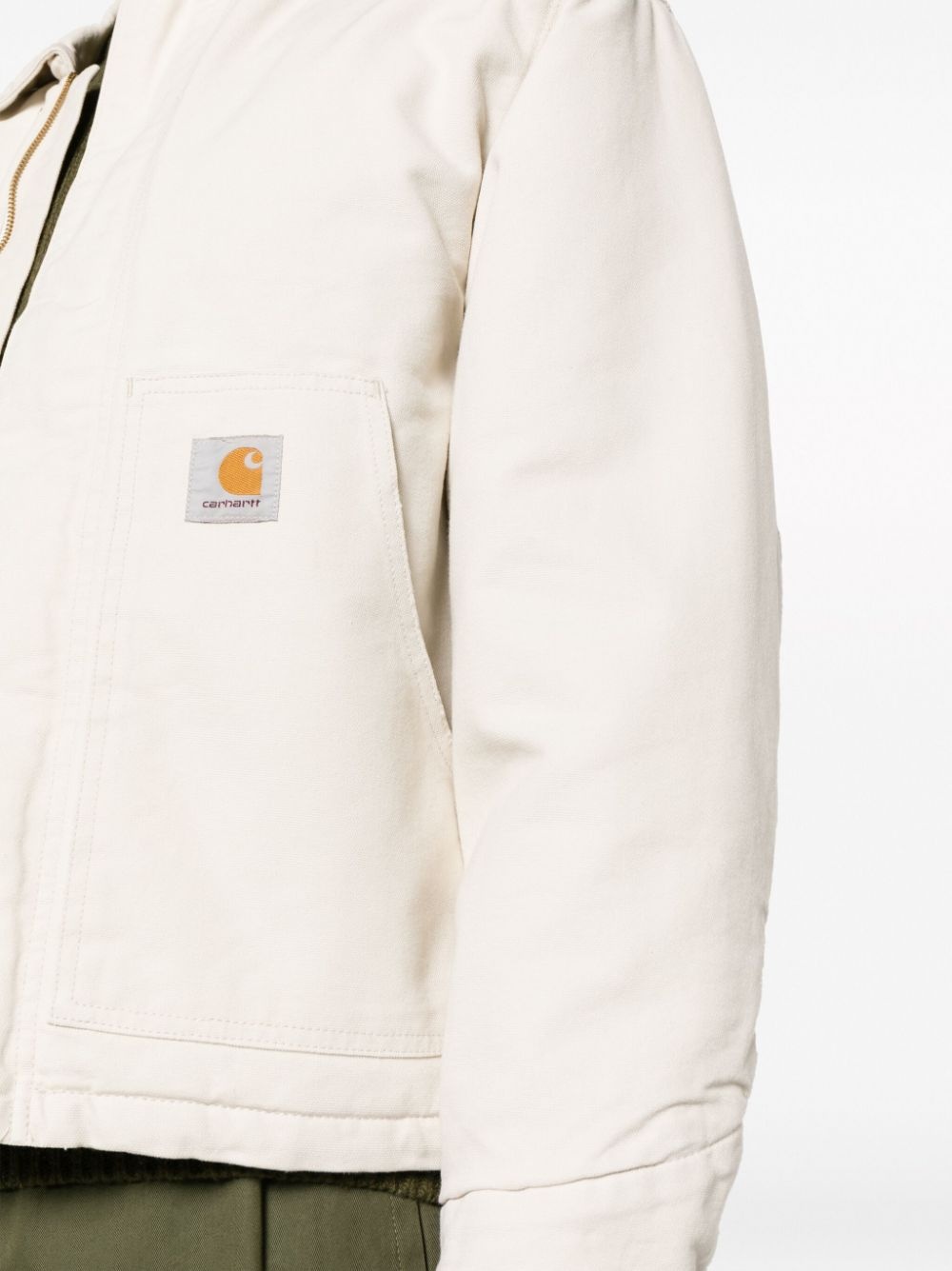 logo-patch padded shirt jacket - 10