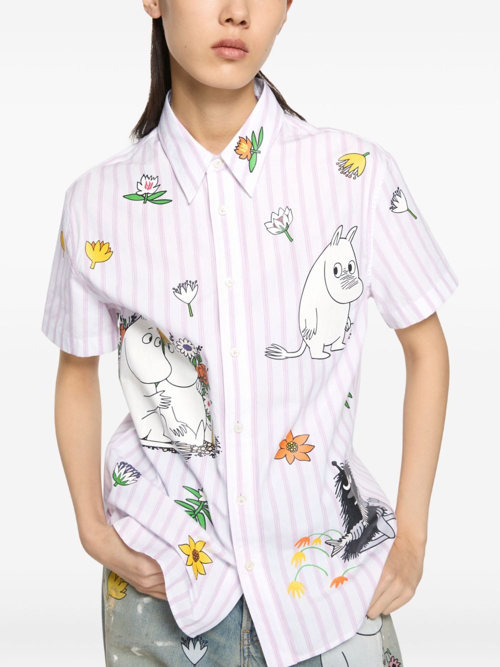graphic-print striped shirt - 4