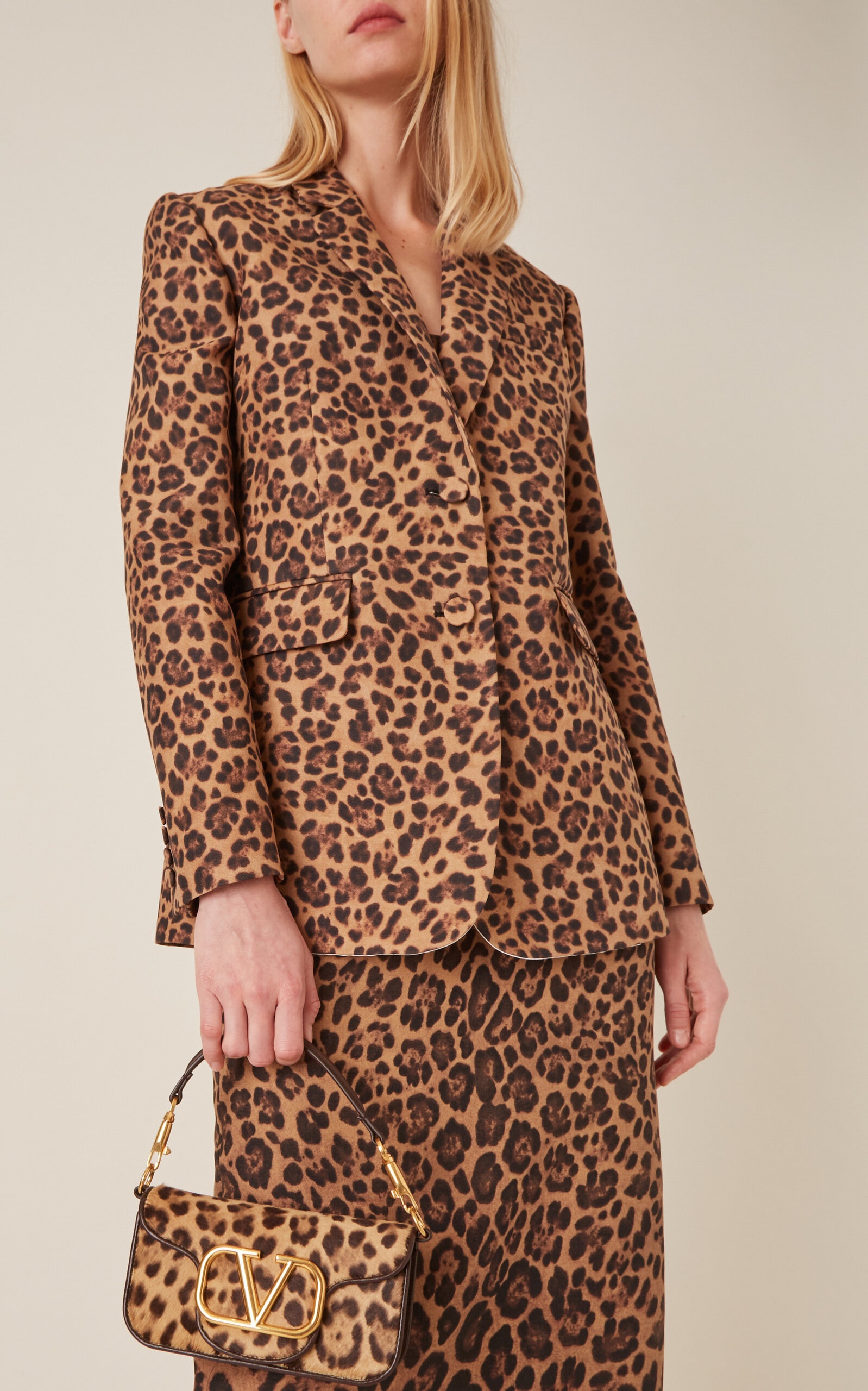 Animal-Print Wool-Silk Blazer animal - 2