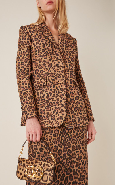 Valentino Animal-Print Wool-Silk Blazer animal outlook