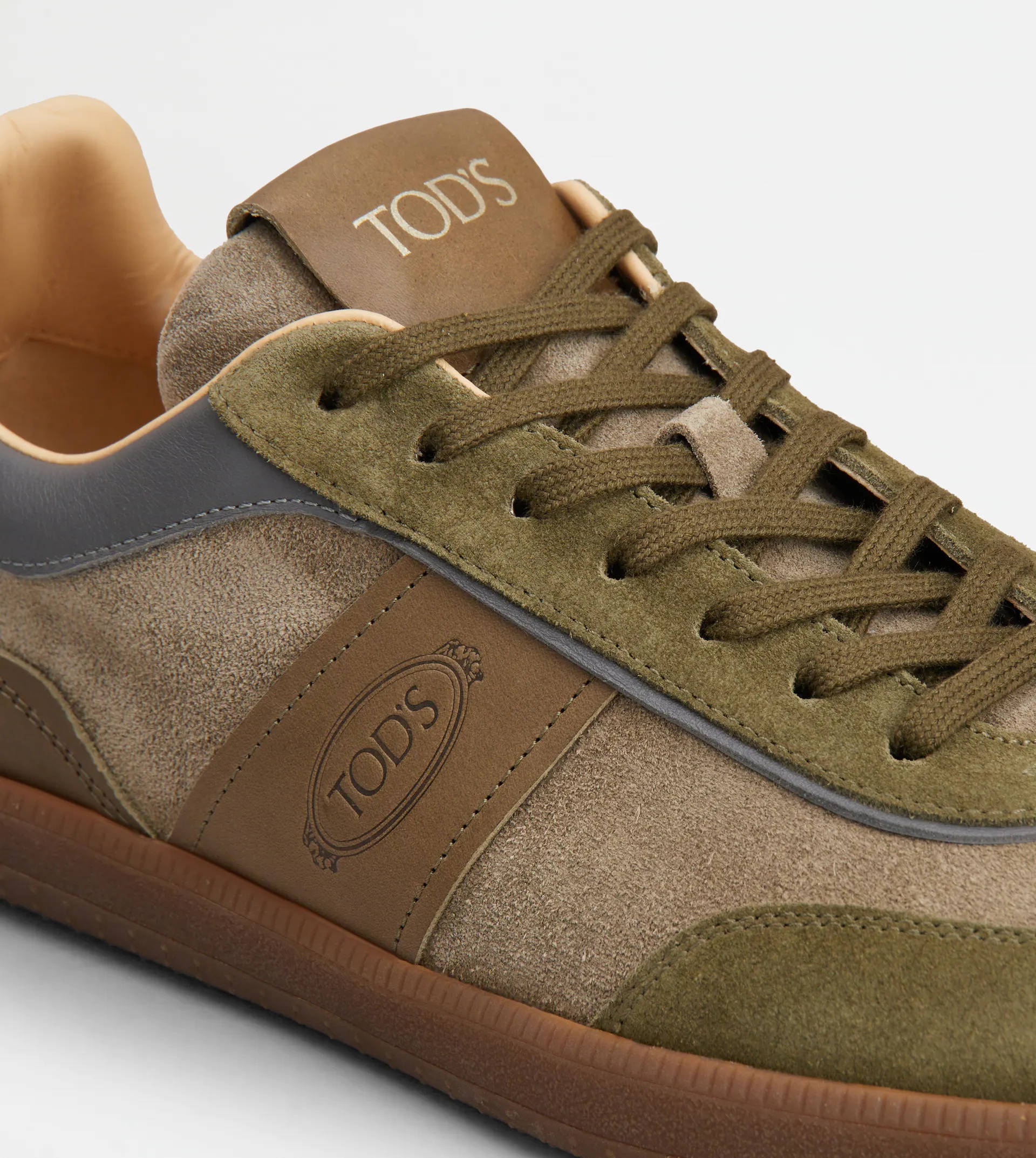 TOD'S TABS SNEAKERS IN SUEDE - GREEN, BROWN - 6