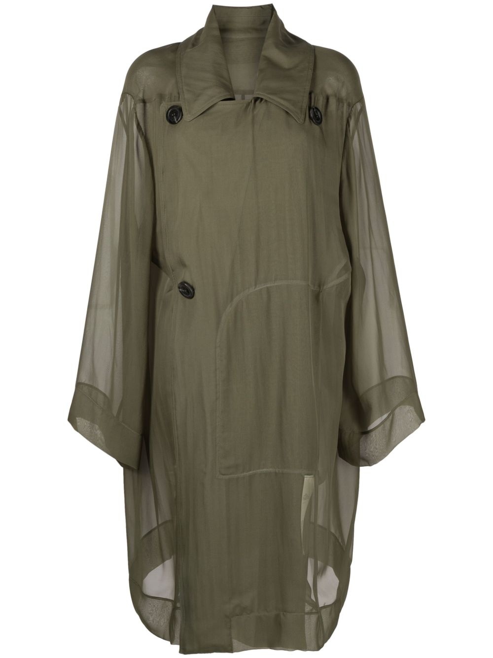 sheer silk trench coat - 1