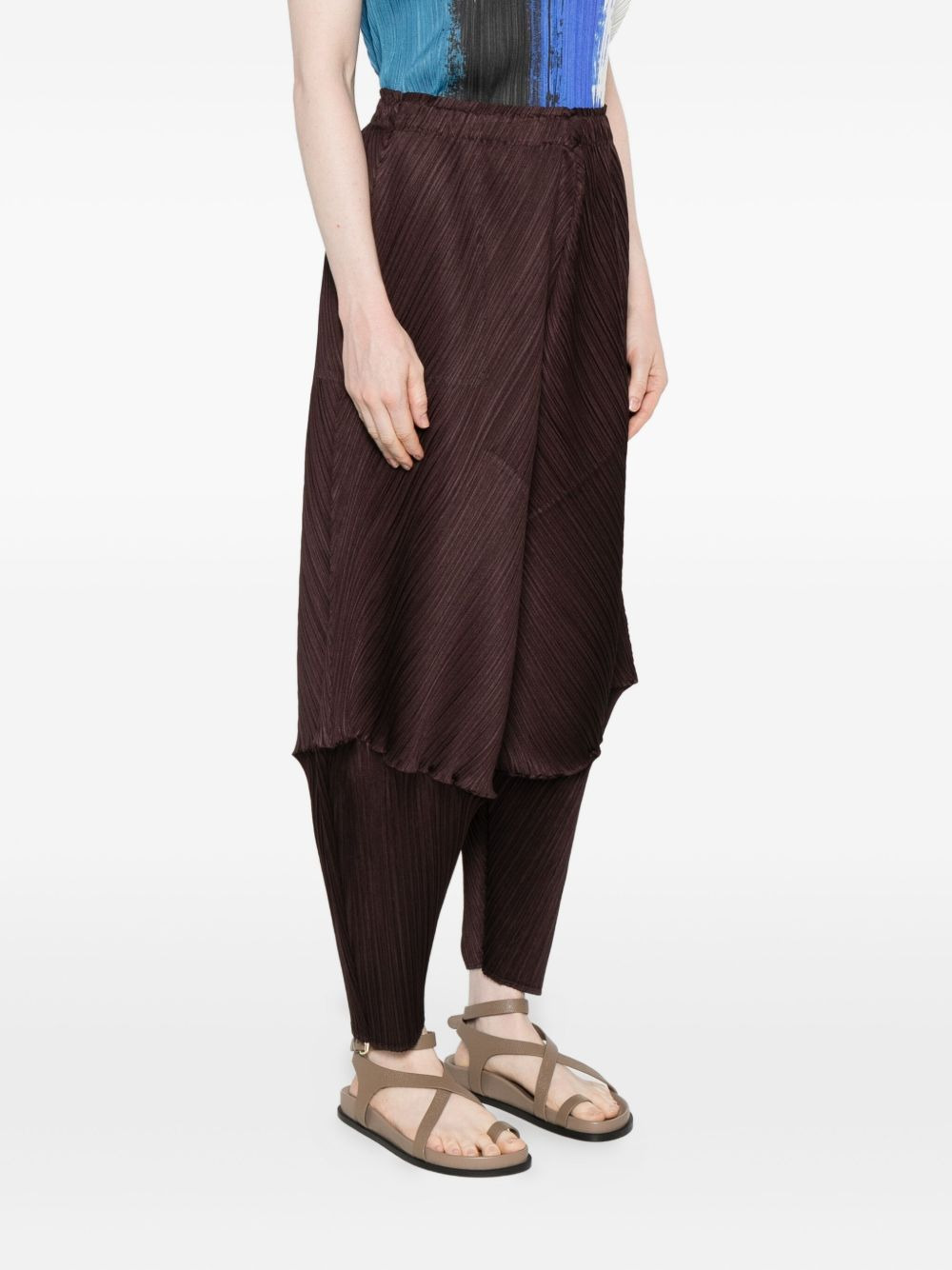 pleated panelled trousers - 3
