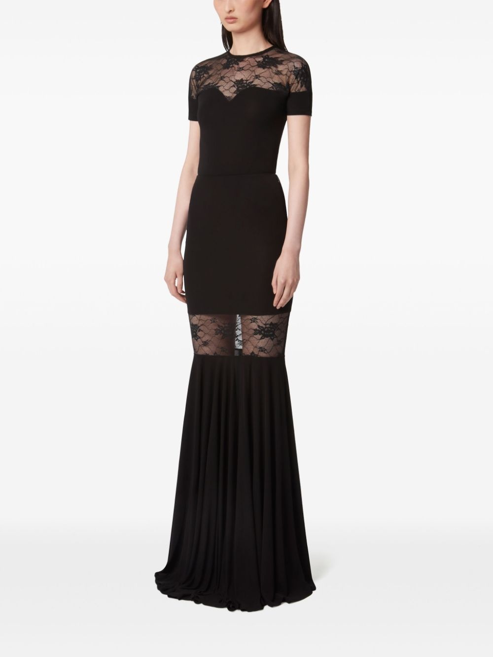 lace-panel maxi skirt - 3