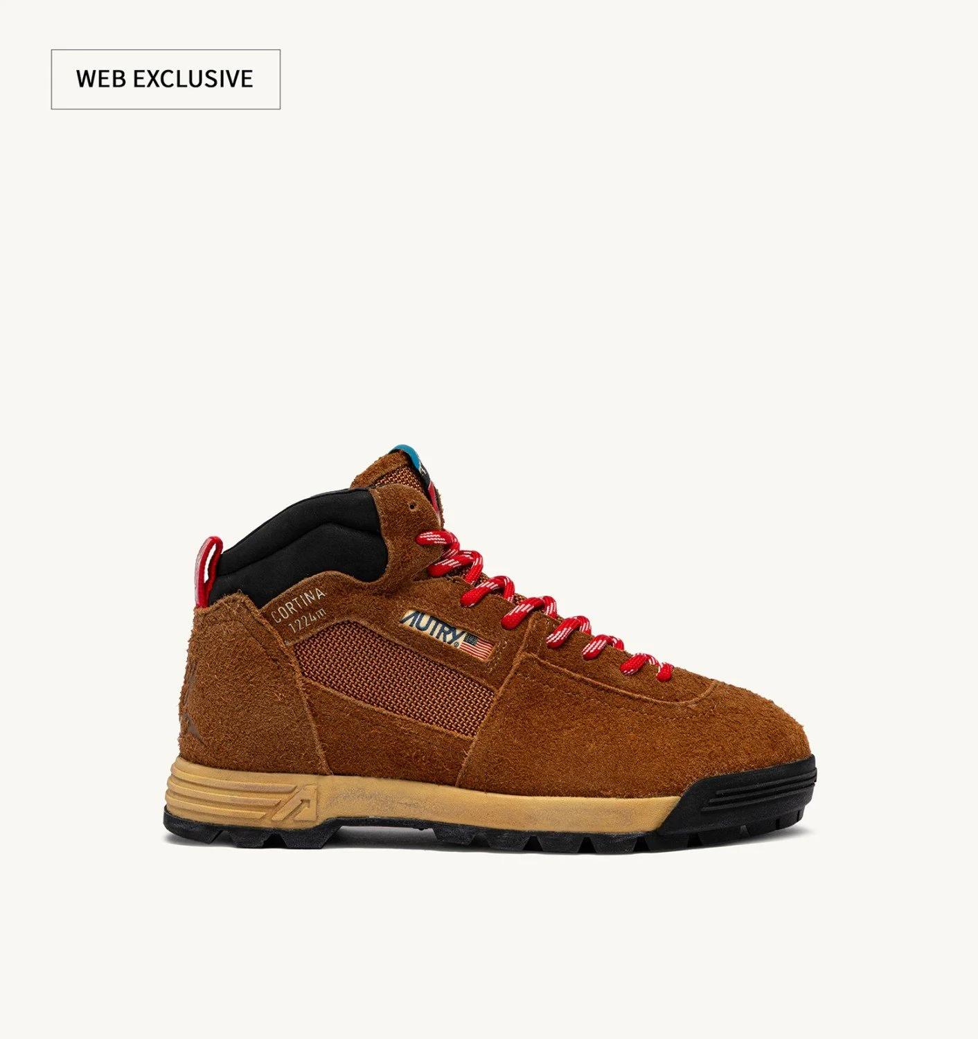 MALGA CORTINA IN CHESTNUT AND FLAME SCARLET SUEDE - 1