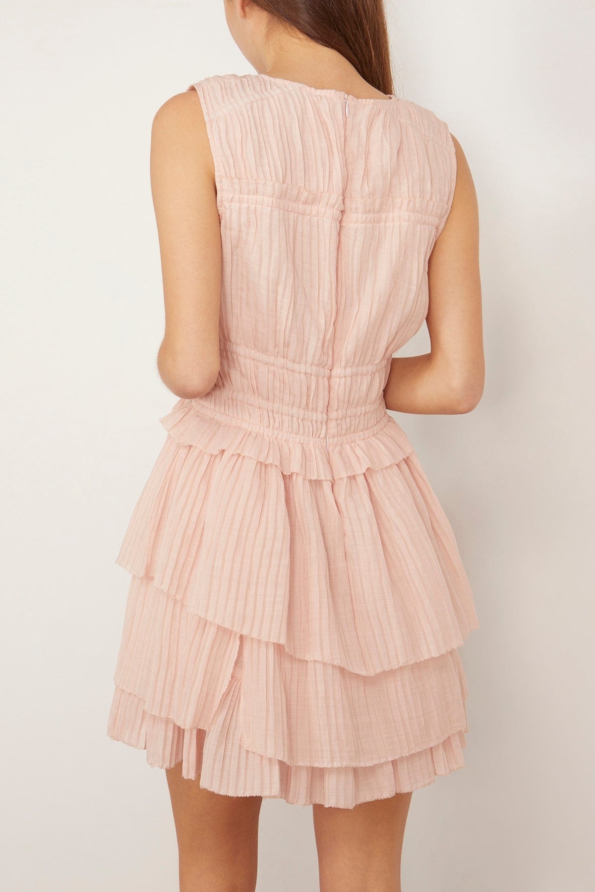 Thalia Ramie Tank Mini Dress in Blush - 4