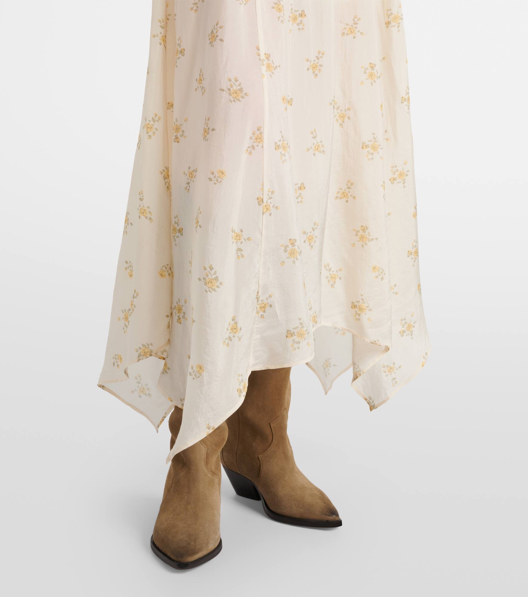 Printed smocked maxi dress - 6