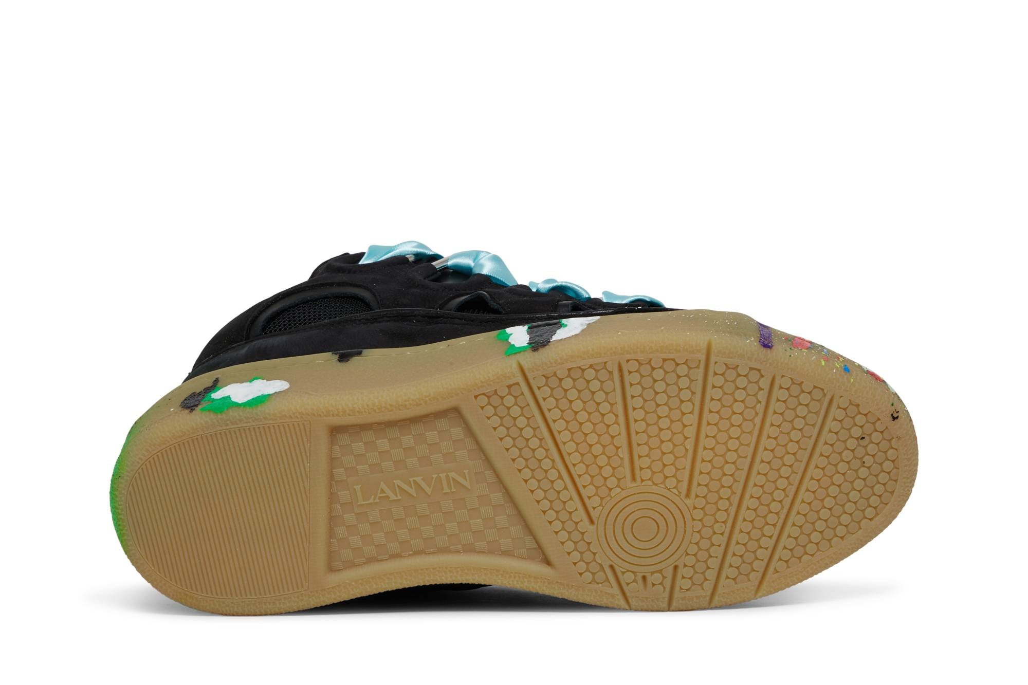 Gallery Dept. x Lanvin Curb Sneakers 'Paint Drip - Black' - 4
