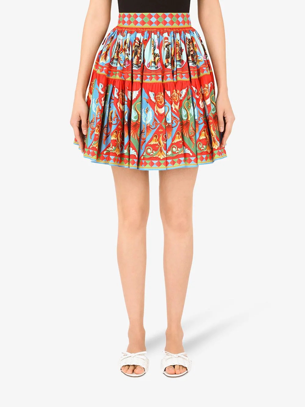 graphic-print flared skirt - 3